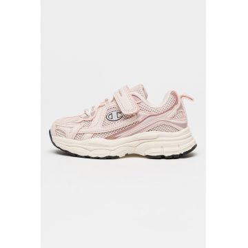 Pantofi sport cu velcro si insertii de plasa Lara - Roz