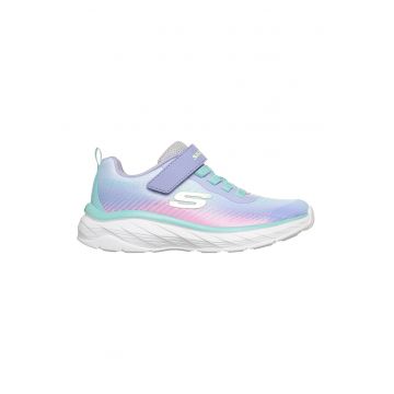 Pantofi sport textili cu banda velcro Boundless - Albastru pastel/Turcoaz/Roz
