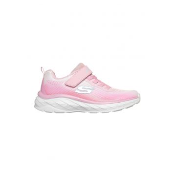 Pantofi sport textili cu banda velcro Boundless - Gri deschis/Roz pastel/Roz pal