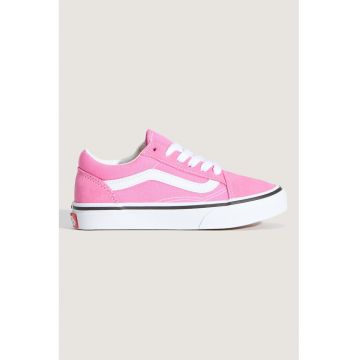 Tenisi low-cut cu garnituri din piele intoarsa Old Skool - Alb/Roz inchis