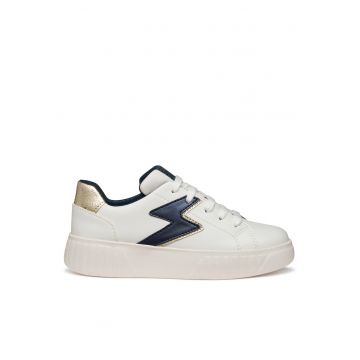 Adidasi copii  model J Mikiroshi - piele ecologica - alb/bleumarin -