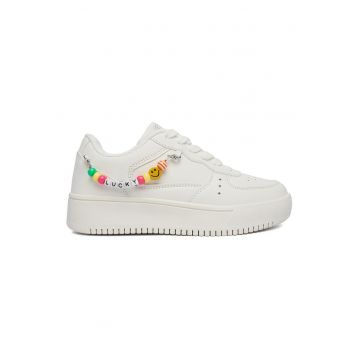 Adidasi Fete -  piele ecologica - alb -