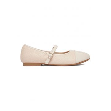 Balerini copii -  confortabili - bej - textil