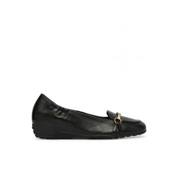 Balerini dama Hogl - piele naturala - Negru