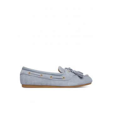 Balerini dama -  piele intoarsa - albastru deschis - confort exceptional -