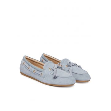 Balerini dama -  piele naturala - albastru - material sintetic -