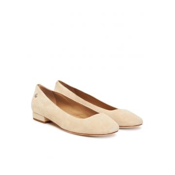 Balerini dama -  piele naturala - bej - design elegant