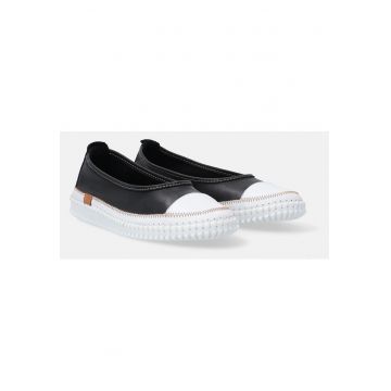 Balerini din piele cu varf rotund -