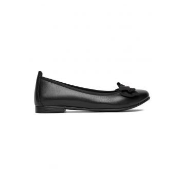Balerini eleganți  din piele naturală - Negru