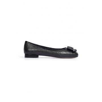 Balerini femei  Carissa - piele bej - Bej - Negru
