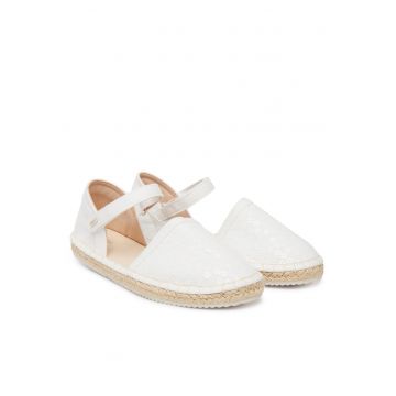 Espadrile copii -  alb - textil - sistem inchidere Velcro