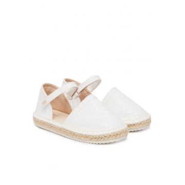 Espadrile copii -  tesatura - alb - sistem inchidere Velcro