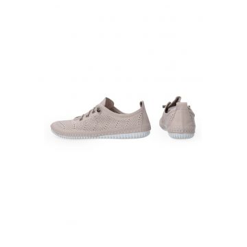 Pantofi casual cu sireturi elastice si detalii perforate