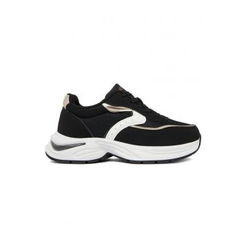 Pantofi copii -  adidasi - negru - material sintetic - cu fermoar