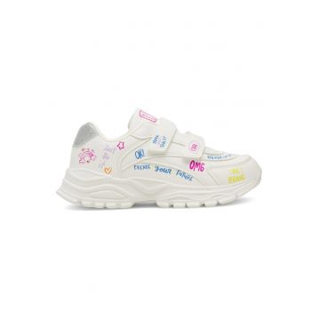 Pantofi copii -  alb - material sintetic - inchidere velcro