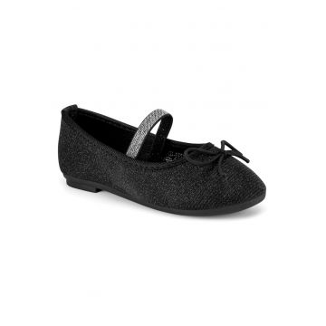 Pantofi copii -  balerini - negru - material sintetic - pentru fete