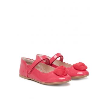 Pantofi copii -  balerini - velcro - roz - piele ecologica