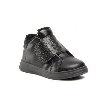 Pantofi copii -  cu velcro - confortabili - negru - piele ecologica -