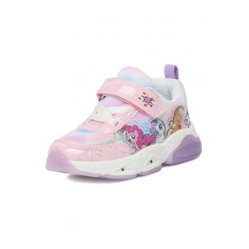 Pantofi copii -  design colorat - velcro - roz - textil