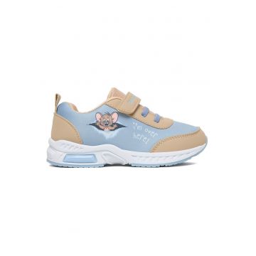 Pantofi copii -  material textil - albastru - sistem inchidere Velcro