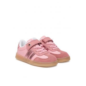 Pantofi copii -  piele naturala - roz - sistem inchidere Velcro
