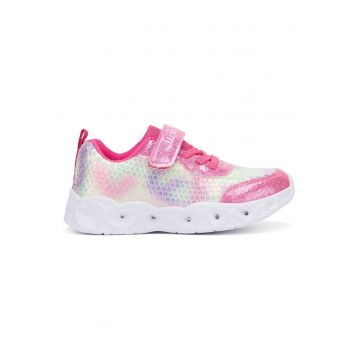 Pantofi copii -  roz - cu LED-uri intermitente - material textil -