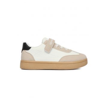 Pantofi copii -  sneakers - velcro - bej - material sintetic