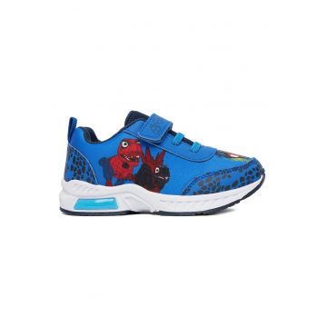 Pantofi copii -  sneakersi - albastru - material textil - cu LED-uri intermitente