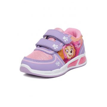 Pantofi copii -  sneakersi cu lumini - roz - material textil - set