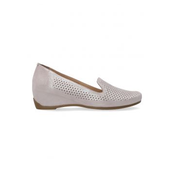 Pantofi cu talpa demi-wedge si aspect metalizat