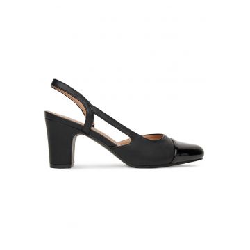 Pantofi dama -  piele ecologica - negru -