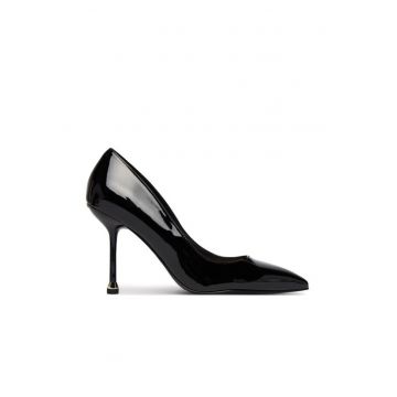 Pantofi dama -  toc stiletto - piele ecologica - negru