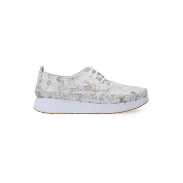 Pantofi de piele cu model floral