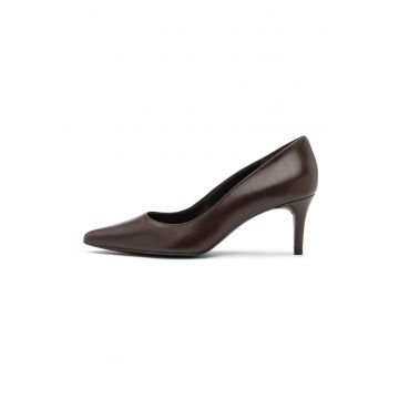 Pantofi de piele cu varf ascutit Joan - Maro inchis
