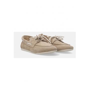 Pantofi de piele intoarsa cu sireturi