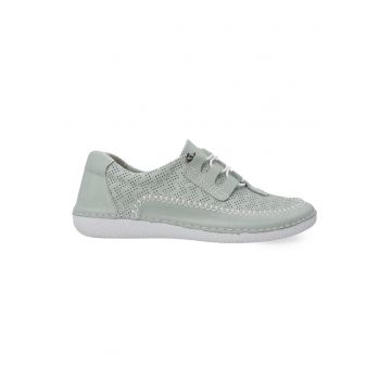 Pantofi din piele cu insertii perforate