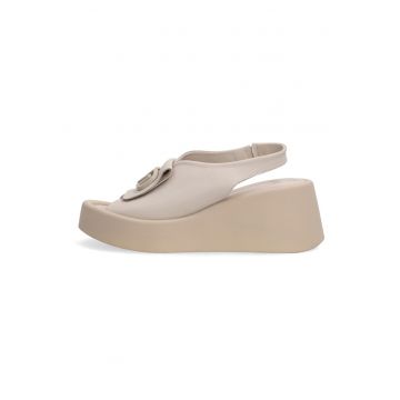 Pantofi din piele slingback cu platforma