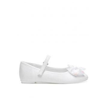 Pantofi fete -  material textil - alb