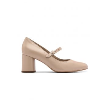Pantofi Mary Jane de piele Susan - Maro nisip