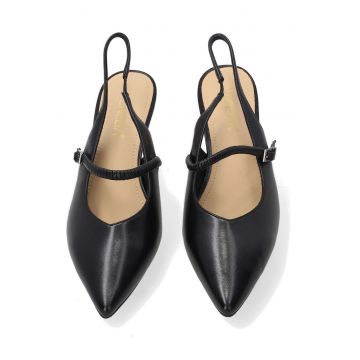 Pantofi sling-back din piele cu toc clasic