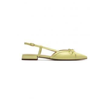 Pantofi slingback de piele Sansa - Verde fistic