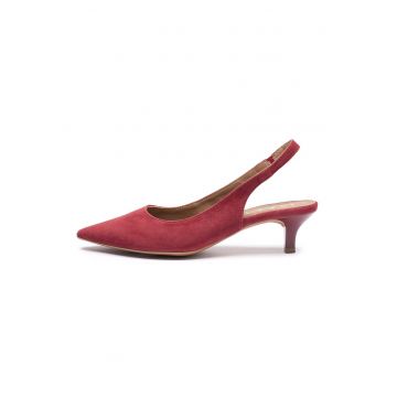 Pantofi slingback de piele Sarah - Visiniu