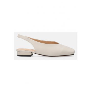 Pantofi slingback din piele - cu varf patrat