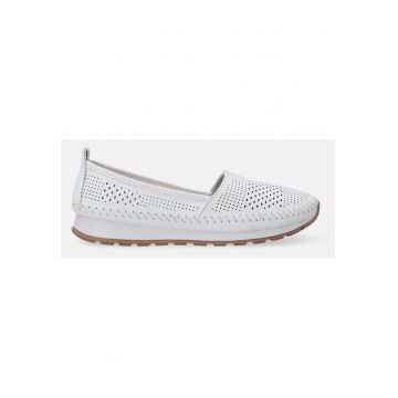 Balerini casual din piele cu perforatii