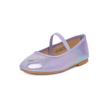Balerini copii -  piele ecologica - violet - cu dioda luminoasa