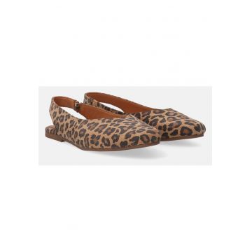 Balerini cu design slingback din piele nubuc