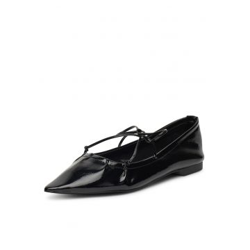 Balerini dama -  negru - sintetic - varf ascutit