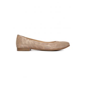 Balerini dama -  piele naturala - leopard - bej