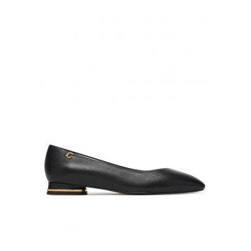Balerini dama -  Piele naturala - Negru