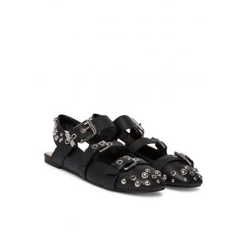 Balerini dama -  piele naturala - negru